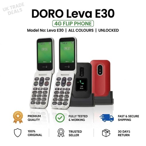 Doro leva e30 flip phone - doro, e30-4g